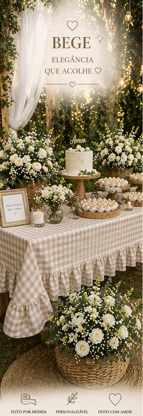 Toalha Eventos Vichy Bege