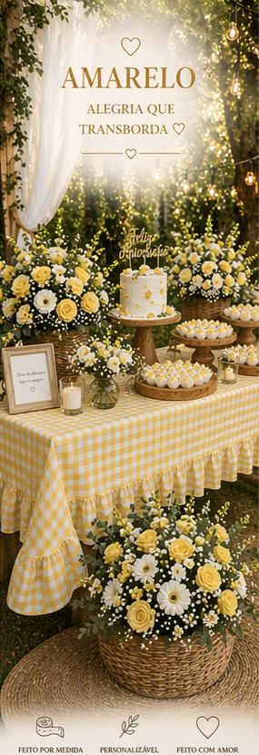 Toalha Eventos Vichy Amarelo 