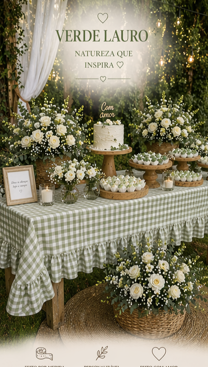 Toalha Eventos Vichy Verde Oliva