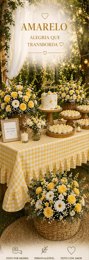 Toalha Eventos Vichy Amarelo 