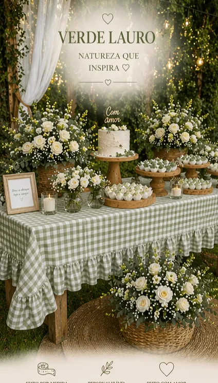 Toalha Eventos Vichy Verde Oliva